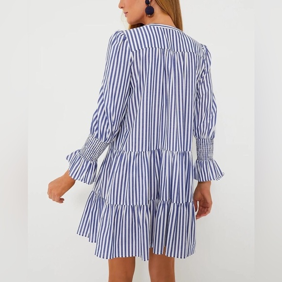 Tuckernuck Pomander Place Women's Blue and white Cotton Poplin Kenzo Dress - Picture 2 of 10